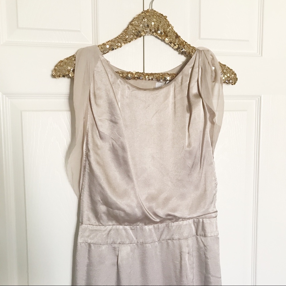 Jessica Simpson long champagne satin gown